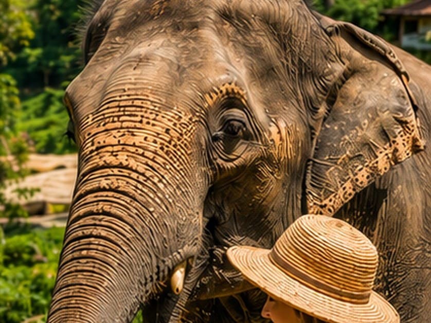 Rencontre avec un éléphant dans un sanctuaire de Phuket