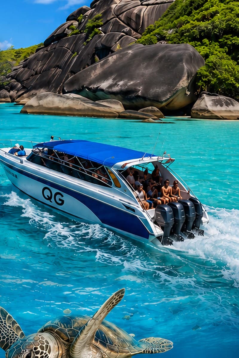 Speedboat THE QG en mer d'Andaman